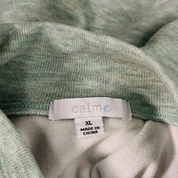 Johnny Was Calme Sweater Women Extra Large Puff Sleeve Cozy Sweatshirt Green XL - Picture 8 of 14